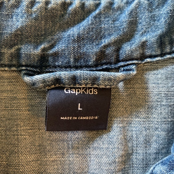 Gap Boys Chambray Shirt Blue Size L - Picture 4 of 7